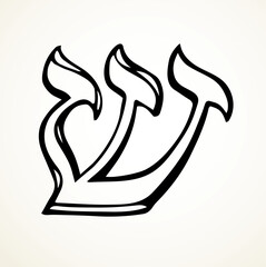Vector drawing. Hebrew letter icon