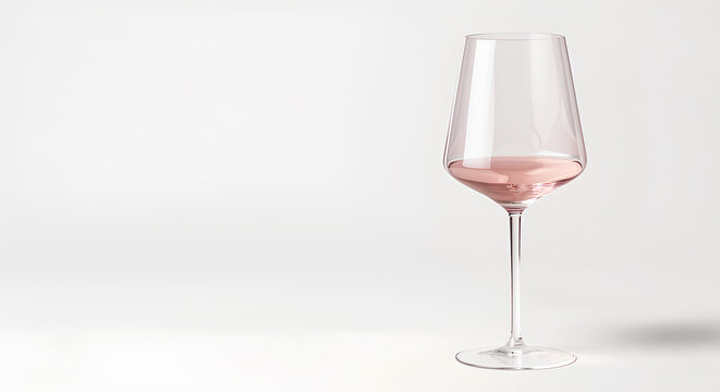 A rose wine glass stands