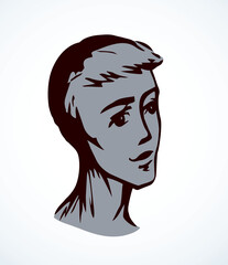 Smile man face. Vector drawing