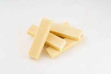 Snack snack wafer biscuits on white background