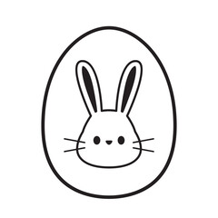 Rabbit head line icon. Hare, rodent, Ester symbol. Veterinary concept. Vector illustration can be used for topics domestic animals, holiday.