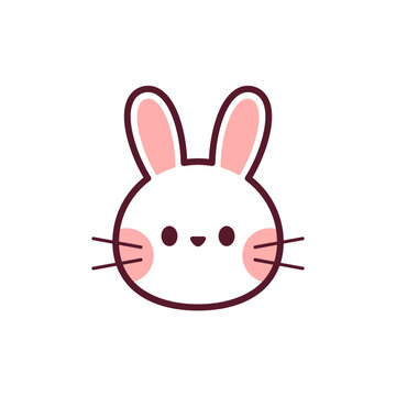 Rabbit head line icon. Hare, rodent, Ester symbol. Veterinary concept. Vector illustration can be used for topics domestic animals, holiday.