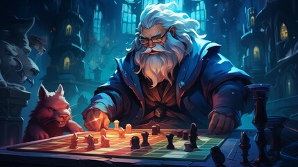 A chess grandmaster strategizes a brilliant move