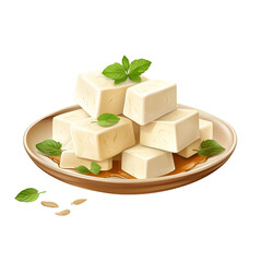 Tofu isolated on transparent background