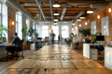 Modern Cozy Office Space with Warm Lighting and Wooden Accents