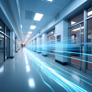 hospital hallway by incorporating a captivating motion effect