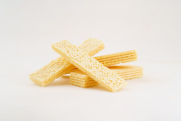 Snack snack wafer biscuits on white background