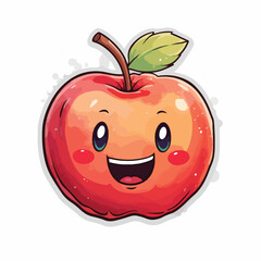 Distressed sticker of a cute cartoon apples Flat vec