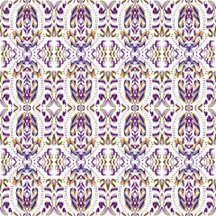 Geometric ethnic oriental ikat seamless pattern traditional design for background, carpet, wallpaper, clothing, wrapping, batik, fabric, vector illustration embroidery style.