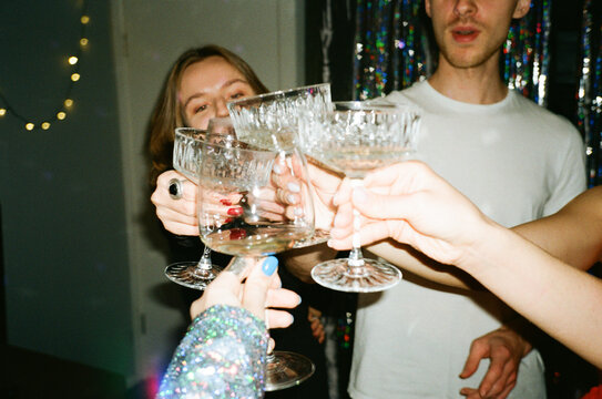 Home Party With Friends Gathered Together