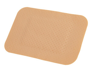 Brown elastic plaster sticky isolated on the white background