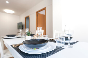 table setting in a restaurant