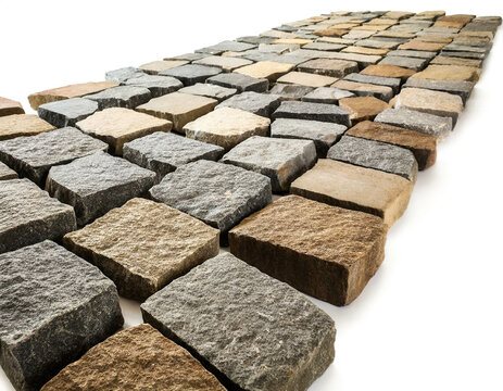 Pflastersteine isoliert auf wei&szlig;en Hintergrund, Freisteller