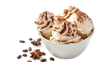 Fototapeta premium Cup of Tiramisu ice cream isolated on a white background