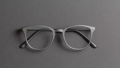 Top view of modern glasses on dark background desk for mockup, collection of diverse angle