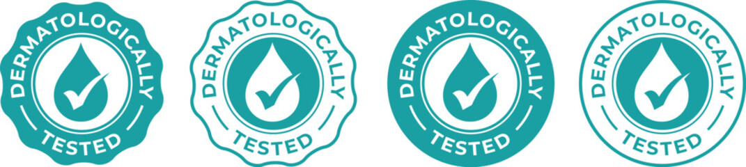 Dermatologically vector badge template. Suitable for product label.