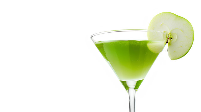 Green apple cocktail isolated on a white background