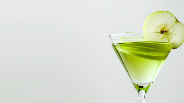 Green apple cocktail isolated on a white background