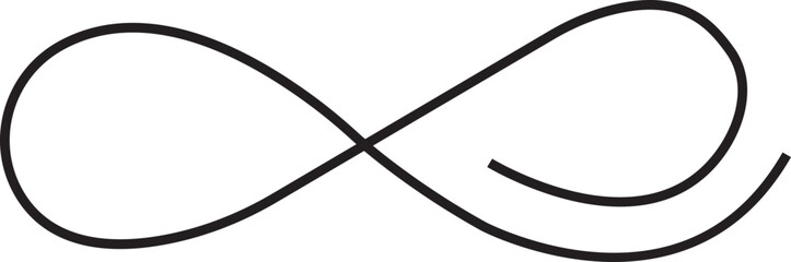 Infinity black line icon. Infinity, eternity, infinite, endless, loop symbols. Unlimited infinity flat style stock vector isolated on transparent background sign made with mobius strip.