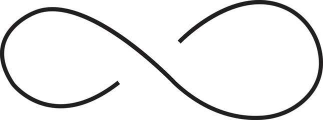 Infinity black line icon. Infinity, eternity, infinite, endless, loop symbols. Unlimited infinity flat style stock vector isolated on transparent background sign made with mobius strip.
