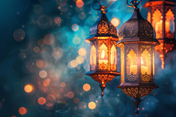 Fototapeta premium Islamic Ramadan Background created with Generative AI