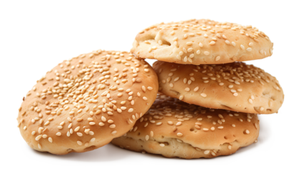 Homemade cookies with sesame seeds isolated on a white background