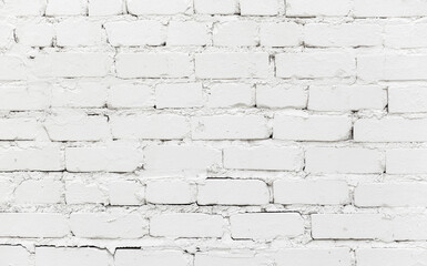 Rough white brick wall background. Close up. Grunge white wallpaper.