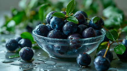 Bowl with fresh Brazilian Açai Berry fruits - 753847125