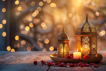 Islamic Ramadan Background created with Generative AI