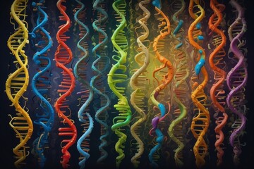 Human DNA illustration , virtual model 
