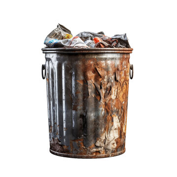 Trash can isolated on transparent background