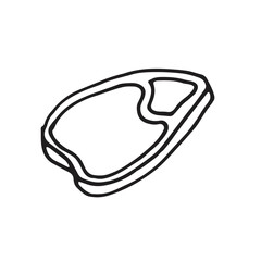 Hand drawn food icons and elements pattern. Digital illustration. collection of doodles of healthy food ingredients isolated on white background