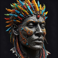 Naklejka premium Ancient Ethnic Horror Symbols Black Wizard Dark Magic T-Shirt Canvas Printable 3D illustration