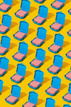 sandwich cases with pink sandwiches