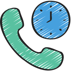 Phone Call Hours Icon