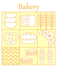 Set of advertising flyers for baking, bakery, cooking, desserts, confectionery, for poster, banner, cover, flyer, menu.Vector illustration.