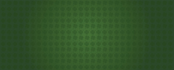 Green Background of Shamrock Clover. Banner with copyspace. Happy St Patrick’s Day 