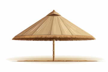 Sun loungers and canopy of cane. 3d image isolated on white.