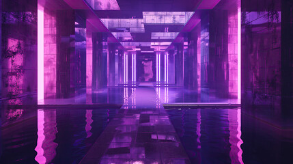 Texture Purple Scene, Purple Light Background, Liquid Fluide Refraction, Purple Sky, Chromatic Aberation Reflection