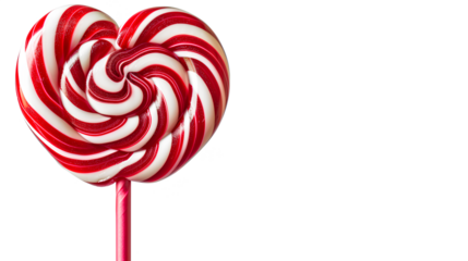 Spiral heart lollipop isolated on a transparent background