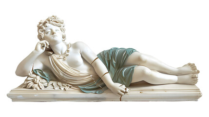 Statue Reclining Naiad isolated on a transparent background