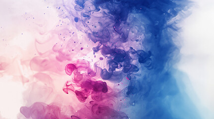 Luminous Blue and Purple Ink Swirls in Liquid Abstract Art created with Generative AI technology