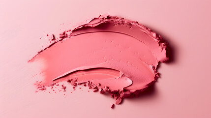 Pink lip gloss texture Smudged cosmetic product smear. Makeup swatch product 