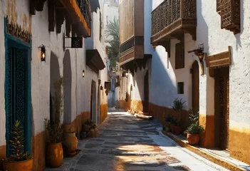 Papier Peint photo Ruelle étroite Exploring the Narrow Alleys of Historic Moroccan City