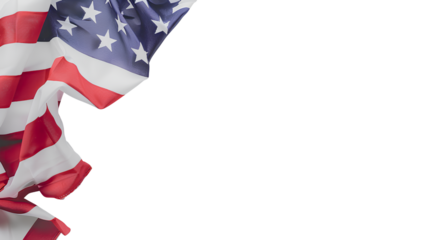 Top view of the American flag isolated on a transparent background