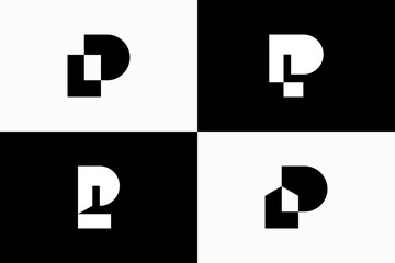 collection of letter LP Vector Logo Premium 