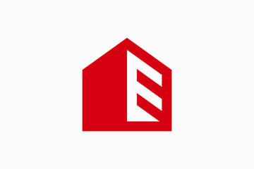 home with letter E Vector Logo Premium 