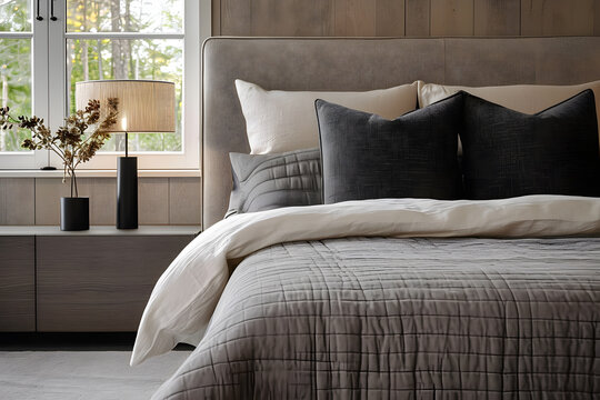 a close-up shot of a mockup bed in white with a pastel mauve backdrop, a white pillow cover, a white bed sheet, and a white blanket.