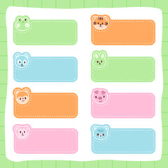cute cartoon character name tags and memo collection cute label for memo