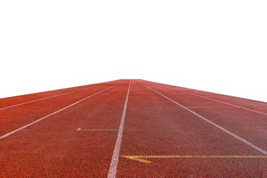 an isolated running track on a transparent background with horizon